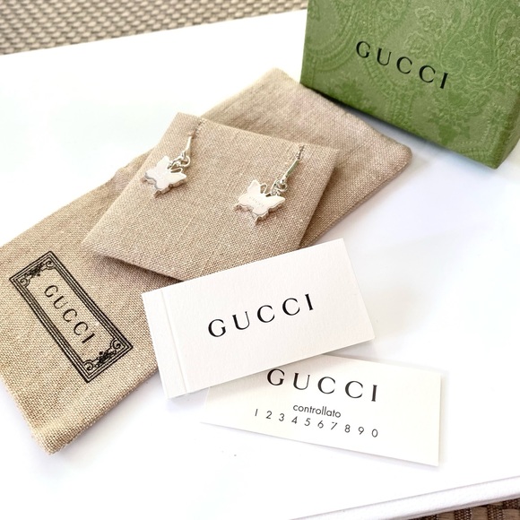 BRAND NEW authentic GUCCI trademark silver earring